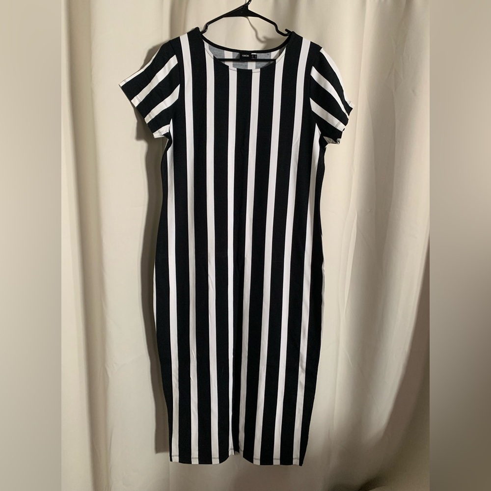 Black and White Striped Dress